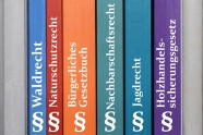 Verschiedene Bücherrücken von Rechtsbüchern (Foto J. Böhm)